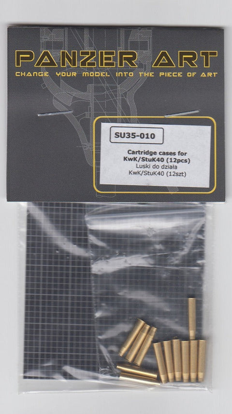 (生産休止)パンツァーアート SU35-010 1/35 WWIIドイツ KwK40/StuK40 7.5cm 戦車砲 薬莢(12個入) IV号戦車 G-J型.III号突撃砲G型. IV突撃砲.IV号駆逐戦車
