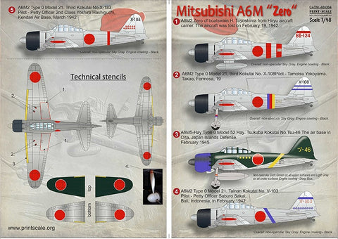 プリントスケール 48-084 1/48 三菱零式艦上戦闘機 A6M