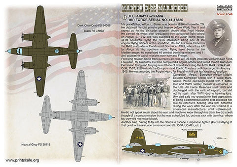 プリントスケール 48-200 1/48 マーティン マローダー B-26B-MA