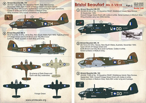 プリントスケール 48-240 1/48 イギリス空軍 ブリストル ビューフォート