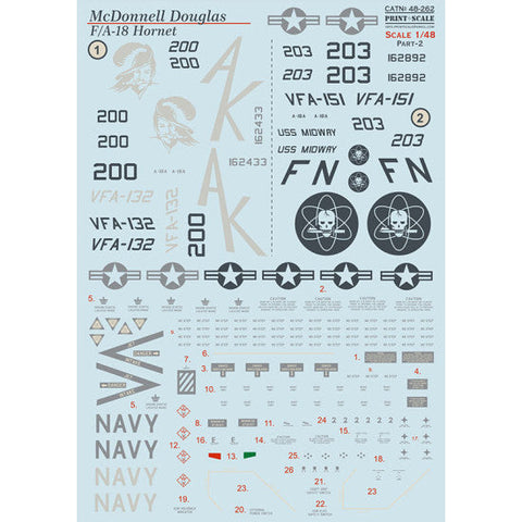 プリントスケール  48-262 1/48 FA-18A ホーネット パート2