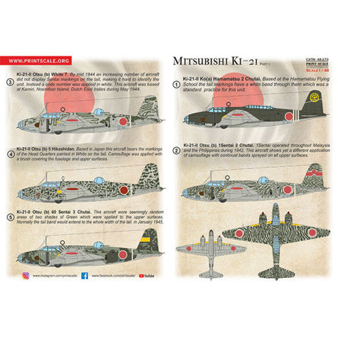 プリントスケール  48-273 1/48 三菱 キ-21 パート 1