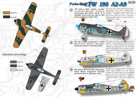 プリントスケール 72-002 1/72 フォッケウルフ 190А2-А9 А コンプリートセット