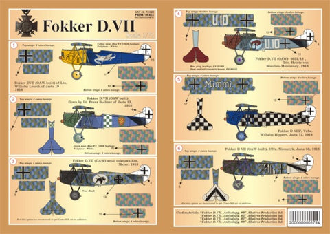 プリントスケール 72-025 1/72 フォッカー DVII Part 2 コンプリートセット
