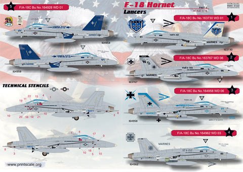 プリントスケール 72-053 1/72 F-18 ホーネット Part 3 コンプリートセット