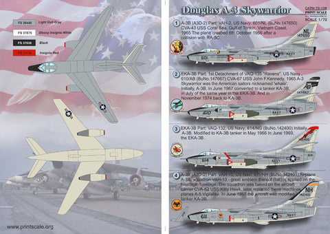 プリントスケール 72-109 1/72 ダグラス A-3 スカイウォリアー