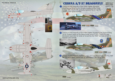 プリントスケール 72-111 1/72 セスナ A-37 ドラゴンフライ