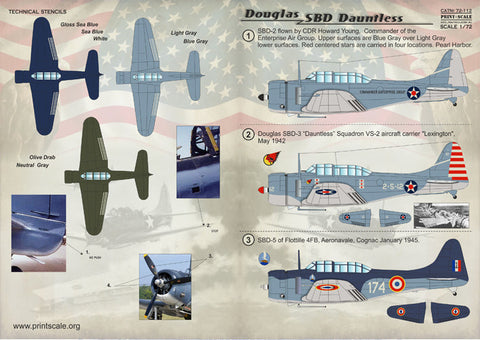 プリントスケール 72-112 1/72 ダグラス SBD ドーントレス