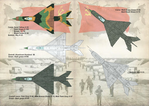 プリントスケール 72-116 1/72 北ベトナムのミグ(Mig 17 Mig 19 Mig 21) ベトナム戦争