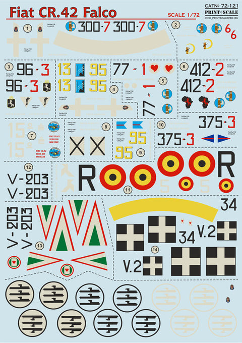 プリントスケール 72-121 1/72 フィアット CR.42 ファルコ