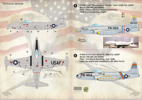 プリントスケール 72-168 1/72 ロッキード F-80 シューティングスター コンプリートセット