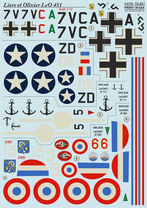 プリントスケール 72-221 1/72 リオレ・エ・オリヴィエ LeO 45