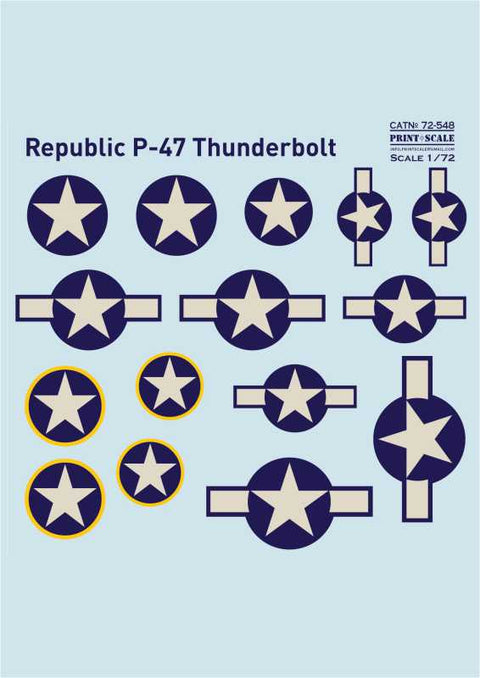 プリントスケール 72-548 1/72 P-47D/C サンダーボルト