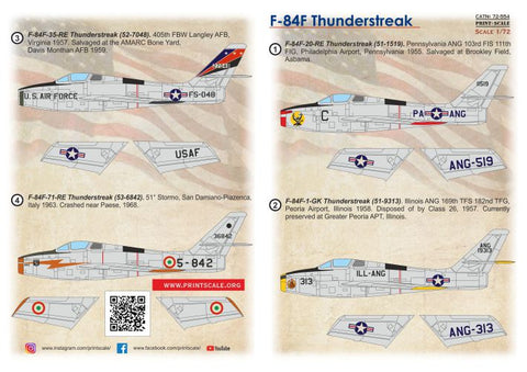 プリントスケール 72-554 1/72 F-84F サンダーストリーク