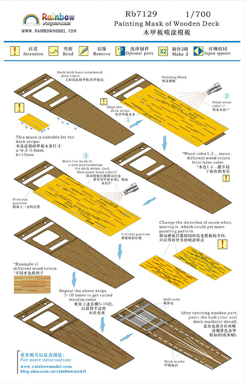 レインボーモデル Rb7129 1/700 飛行甲板 白線マスキング