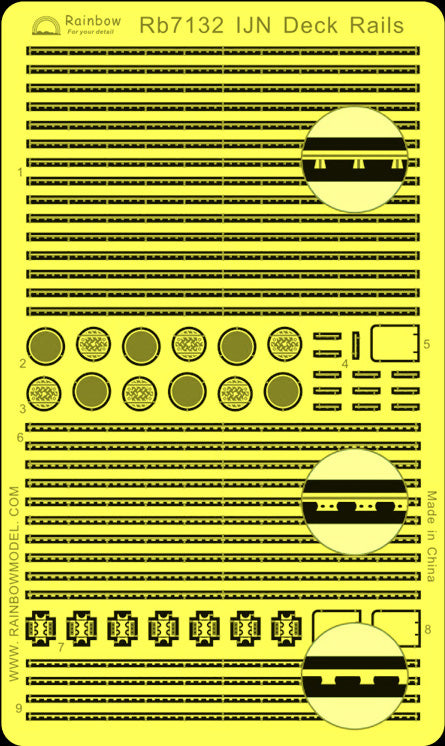 レインボーモデル Rb7132 1/700 日本海軍 艦艇用 運搬軌条&ターンテーブル（for aircraft, torpedo & depth charges）