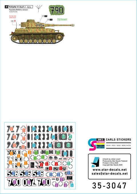 スターデカール 35-3047 1/35 IV号戦車H・J型. 1944年ノルマンディー & フランス # 2. 9. Pz.Div, SS-Das Reich, SS-Frundsberg and SS-HJ. 