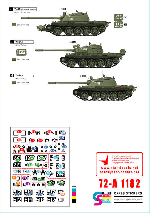 スターデカール 72-A1182 1/72 現用 アンゴラ内戦＃2 MPLA/FAPLAのT-54B/T-55/T-55A/T-55AM戦車 1970-80年代