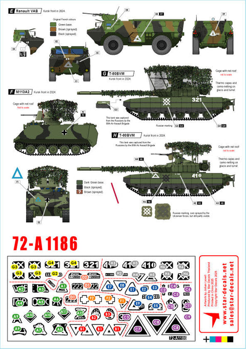 スターデカール 72-A1186 1/72 現用 ウクライナの戦争＃24 クルスク ロシア領内のウクライナ軍戦車/自走砲/AFV 2024-25