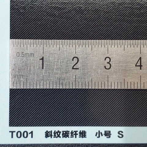 カレドモデル T001 ツイルカーボンファイバーデカール Sサイズ (140×100mm×2枚)