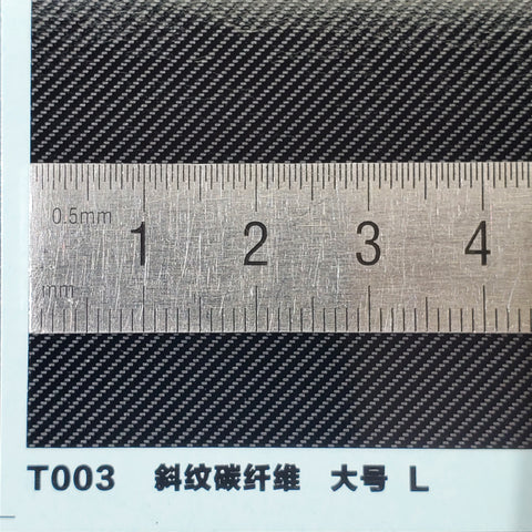 カレドモデル T003 ツイルカーボンファイバーデカール Lサイズ (140×100mm×2枚)