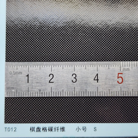 カレドモデル T012 市松模様のカーボンファイバーデカール Sサイズ (140×100mm×2枚)