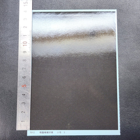 カレドモデル T012 市松模様のカーボンファイバーデカール Sサイズ (140×100mm×2枚)