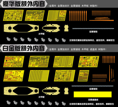 ヴィーホビー E57005 1/700 アメリカ海軍 戦艦 サウスダコタ BB-57 1944年 デラックス版(エッチングパーツ付き) プラモデル