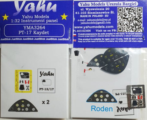 ヤフーモデル YMA3264 1/32 ステアマン PT-17 ケイデット 計器盤 （ローデン用）