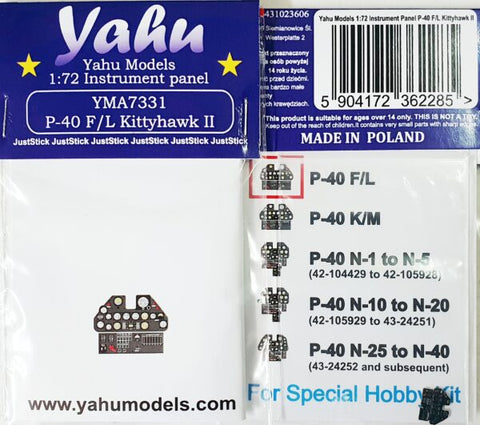 ヤフーモデル YMA7331 1/72 P-40 F/L キティホーク II(スペシャルホビー用)