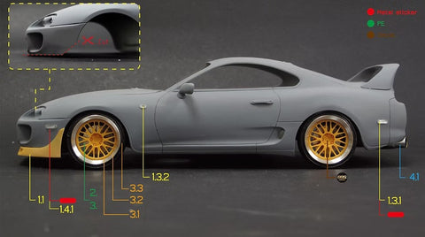 ズームオン Z003 1/24 トヨタ スープラ(JZA80) ポール パーツセット