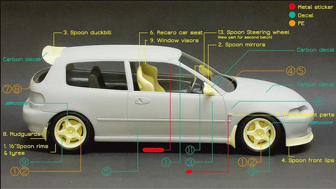 ズームオン Z005 1/24 ホンダ シビック EG6 スプーン パーツセット