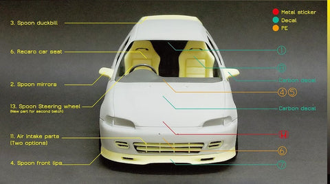ズームオン Z005 1/24 ホンダ シビック EG6 スプーン パーツセット