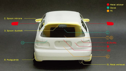 ズームオン Z005 1/24 ホンダ シビック EG6 スプーン パーツセット