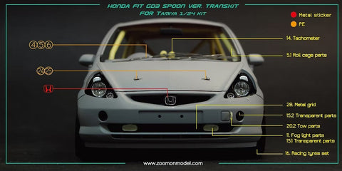 ズームオン Z027 1/24 ホンダ フィット GD3 スプーン パーツセット