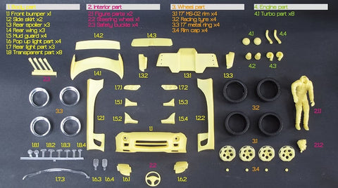 ズームオン Z076 1/24 マツダアンフィニ RX-7 (FD) A-Spec パーツセット
