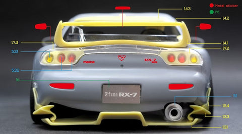 ズームオン Z076 1/24 マツダアンフィニ RX-7 (FD) A-Spec パーツセット