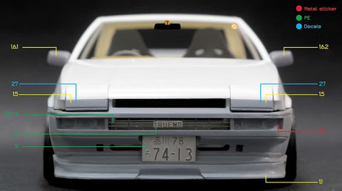 ズームオン Z100 1/24 トヨタ AE86 ドリフトキングバージョン パーツセット