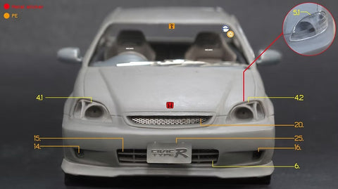 ズームオン Z116 1/24 ホンダ シビック タイプR EK9 最終型 パーツセット