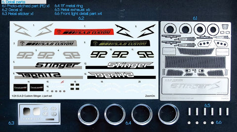 ズームオン Z136 1/24 ハイエース S.A.D カスタムスティンガー J パーツセット
