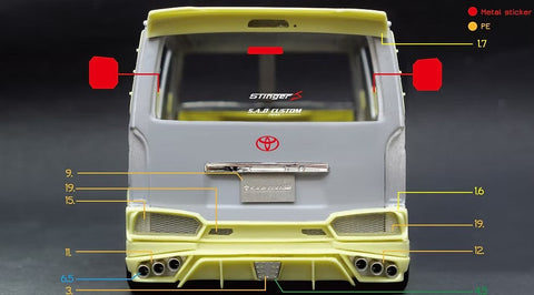 ズームオン Z136 1/24 ハイエース S.A.D カスタムスティンガー J パーツセット