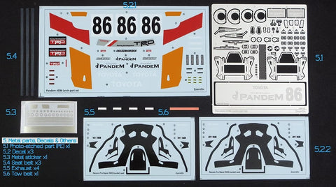 ズームオン Z143 1/24 Pandem AE86 レビン TRD N2 パーツセット