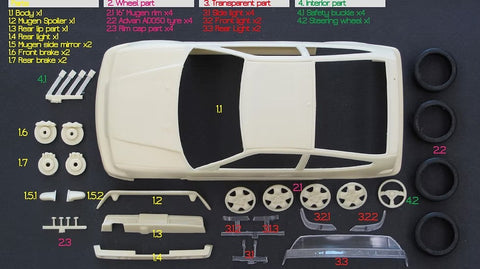 ズームオン Z157 1/24 CRX 無限 パーツセット （フジミ用）