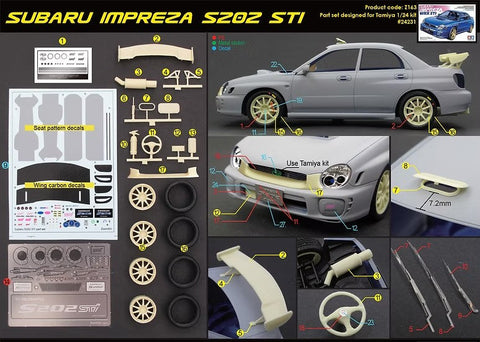 ズームオン Z163 1/24 スバル インプレッサ S202 STI パーツセット（タミヤ用）