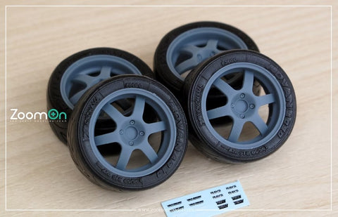 ズームオン ZR116-16 1/24 16インチ レイズ ボルクレーシング TE37 Cup リムセット (5穴)
