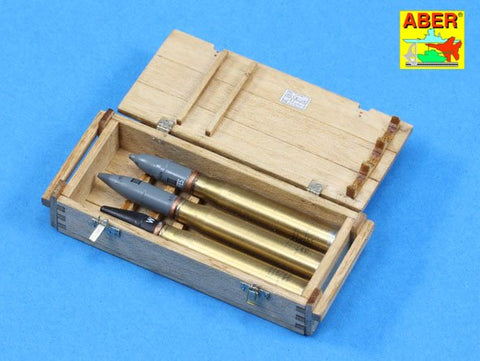 アベール 16057 1/16 ドイツ IV号戦車H/J型砲弾ケース2箱・砲弾6発