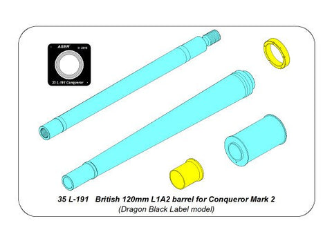 アベール 35L191 1/35 イギリス コンカラーMk.2戦車用 120mmL1A2砲身（ドラゴン用)
