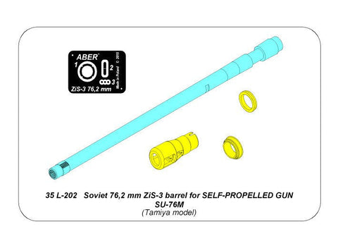 アベール 35L202	 1/35 ロシア SU-76M自走砲用 76.2mmZIS3砲身(タミヤ用)