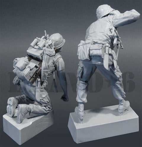 ブラボー6 35033 1/35 アメリカ海兵隊(6)歩兵将校と無線手 テト攻勢'68(2体セット)