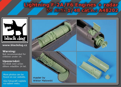 ブラックドッグ A48202 1/48 ライトニング F-2 A /F 6 エンジン・ラダー (エアフィックス用)